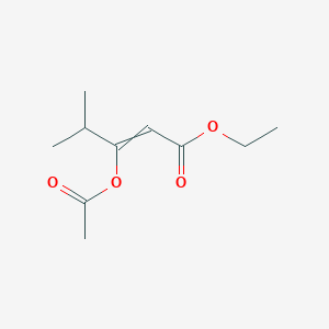 molecular formula C10H16O4 B14465094 Ethyl 3-(acetyloxy)-4-methylpent-2-enoate CAS No. 67272-02-0