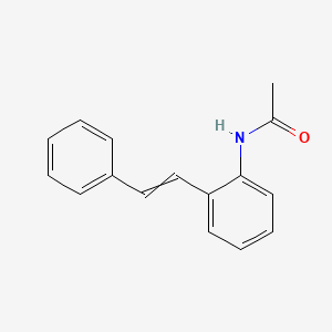 molecular formula C16H15NO B14465135 Acetamide, N-[2-(2-phenylethenyl)phenyl]- CAS No. 72592-61-1