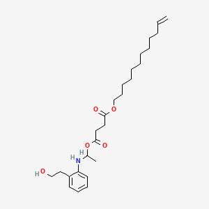 molecular formula C26H41NO5 B14465138 Butanedioic acid, dodecenyl-, 1-(2-((2-hydroxyethyl)phenylamino)ethyl) ester CAS No. 67952-64-1