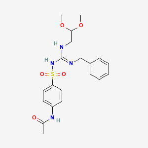 molecular formula C20H26N4O5S B14465150 Acetamide, N-(4-(((((2,2-dimethoxyethyl)amino)(phenylmethylamino)methylene)amino)sulfonyl)phenyl)- CAS No. 71795-28-3