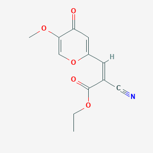 molecular formula C12H11NO5 B14465182 ethyl (Z)-2-cyano-3-(5-methoxy-4-oxopyran-2-yl)prop-2-enoate CAS No. 72612-22-7