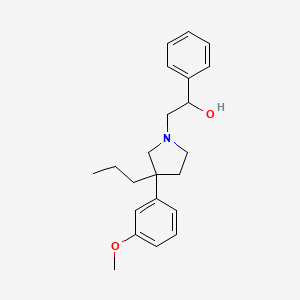 molecular formula C22H29NO2 B14465215 alpha-(3-(m-Methoxyphenyl)-3-propylpyrrolidinylmethyl)benzyl alcohol CAS No. 72004-05-8