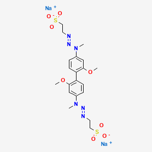 molecular formula C20H26N6Na2O8S2 B14465284 Ethanesulfonic acid, 2,2'-[(2,2'-dimethoxy[1,1'-biphenyl]-4,4'-diyl)bis(1-methyl-2-triazene-3,1-diyl)]bis-, disodium salt CAS No. 68133-32-4
