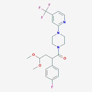 2-(4-Fluoro-phenyl)-4,4-dimethoxy-1-[4-(4-trifluoromethyl-pyridin-2-yl)-piperazin-1-yl]-butan-1-one