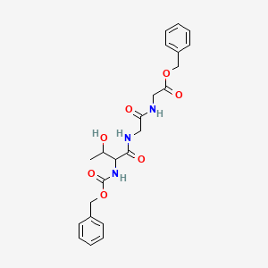 molecular formula C23H27N3O7 B14465310 Benzyl 2-[[2-[[3-hydroxy-2-(phenylmethoxycarbonylamino)butanoyl]amino]acetyl]amino]acetate CAS No. 72722-25-9