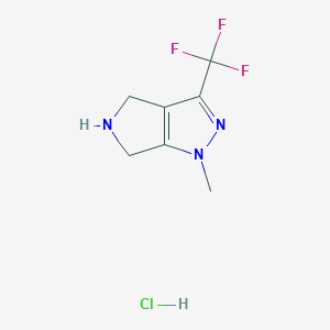 molecular formula C7H9ClF3N3 B1446532 1,4,5,6-Tetrahydro-1-methyl-3-(trifluoromethyl)pyrrolo-[3,4-c]-pyrazole hydrochloride CAS No. 1190972-66-7