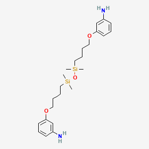 molecular formula C24H40N2O3Si2 B14465325 Benzenamine, 3,3'-[(1,1,3,3-tetramethyl-1,3-disiloxanediyl)bis(4,1-butanediyloxy)]bis- CAS No. 72066-90-1