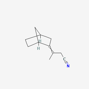 molecular formula C11H15N B14465430 Butanenitrile, 3-bicyclo[2.2.1]hept-2-ylidene- CAS No. 72928-05-3