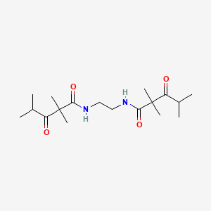 molecular formula C18H32N2O4 B14465619 Valeramide, N,N'-ethylenebis(3-oxo-2,2,4-trimethyl- CAS No. 73840-20-7
