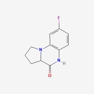 molecular formula C11H11FN2O B1446564 8-fluoro-1H,2H,3H,3aH,4H,5H-pyrrolo[1,2-a]quinoxalin-4-one CAS No. 1240381-83-2