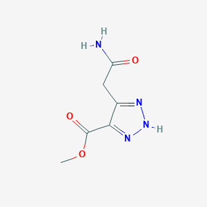 molecular formula C6H8N4O3 B14465648 Methyl 5-(2-amino-2-oxoethyl)-2H-1,2,3-triazole-4-carboxylate CAS No. 73591-47-6