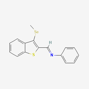 molecular formula C16H13NSSe B14465656 (3-Methylseleno-2-benzo[b]thienylidene)aniline CAS No. 71740-03-9