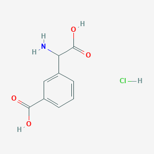 molecular formula C9H10ClNO4 B1446566 3-[Amino(carboxy)methyl]benzoic acid hydrochloride CAS No. 156143-87-2