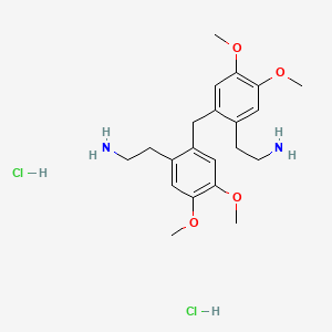 molecular formula C21H32Cl2N2O4 B1446567 (2-{2-[2-(2-Aminoethyl)-4,5-dimethoxybenzyl]-4,5-dimethoxyphenyl}ethyl)amine dihydrochloride CAS No. 1328085-12-6