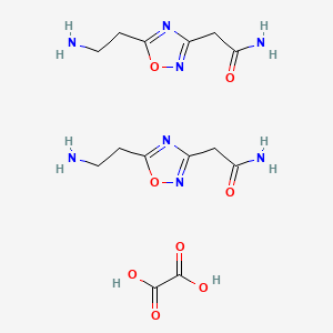 molecular formula C14H22N8O8 B1446575 2-(5-(2-Aminoethyl)-1,2,4-oxadiazol-3-yl)acetamide hemioxalate CAS No. 1820614-77-4
