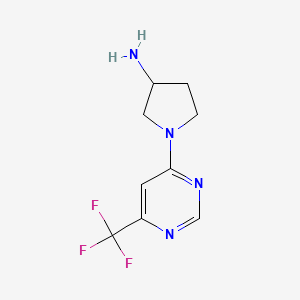 molecular formula C9H11F3N4 B1446576 1-(6-(Trifluoromethyl)pyrimidin-4-yl)pyrrolidin-3-amine CAS No. 1713462-58-8