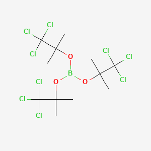 molecular formula C12H18BCl9O3 B14465832 Boric acid, tris(2,2,2-trichloro-1,1-dimethylethyl) ester CAS No. 73758-19-7