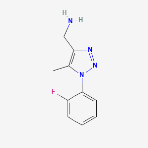 molecular formula C10H11FN4 B1446587 (1-(2-fluorophenyl)-5-methyl-1H-1,2,3-triazol-4-yl)methanamine CAS No. 1267357-55-0