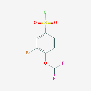 molecular formula C7H4BrClF2O3S B1446591 3-Bromo-4-(difluoromethoxy)benzene-1-sulfonyl chloride CAS No. 1550696-74-6