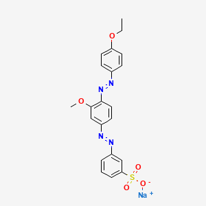 molecular formula C21H19N4NaO5S B14465911 Benzenesulfonic acid, 3-[[4-[(4-ethoxyphenyl)azo]-3-methoxyphenyl]azo]-, sodium salt CAS No. 66214-48-0