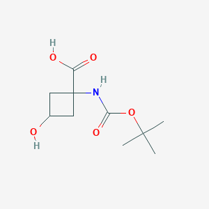 molecular formula C10H17NO5 B1446594 1-{[(Tert-butoxy)carbonyl]amino}-3-hydroxycyclobutane-1-carboxylic acid CAS No. 1262141-51-4