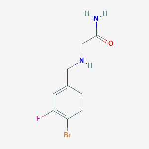 molecular formula C9H10BrFN2O B1446600 2-{[(4-Bromo-3-fluorophenyl)methyl]amino}acetamide CAS No. 1524880-61-2