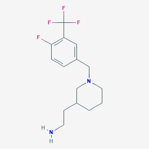 2-(1-{[4-Fluoro-3-(trifluoromethyl)phenyl]methyl}piperidin-3-yl)ethan-1-amine
