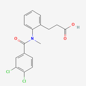 molecular formula C17H15Cl2NO3 B14466031 Hydrocinnamic acid, 2-(3,4-dichloro-N-methylbenzamido)- CAS No. 72502-99-9