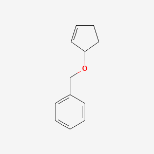 molecular formula C12H14O B14466046 Benzene, [(2-cyclopenten-1-yloxy)methyl]- CAS No. 68241-89-4