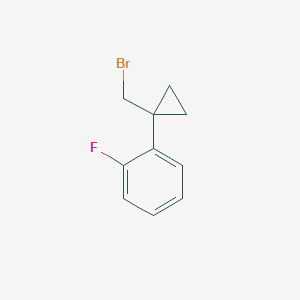 molecular formula C10H10BrF B1446609 Benzene, 1-[1-(bromomethyl)cyclopropyl]-2-fluoro- CAS No. 1225791-18-3