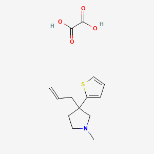 molecular formula C14H19NO4S B14466092 1-Methyl-3-(2-propenyl)-3-(2-thienyl)pyrrolidine ethanedioate CAS No. 73604-73-6