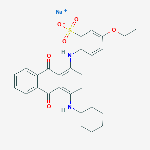 molecular formula C28H27N2NaO6S B14466095 Sodium;2-[[4-(cyclohexylamino)-9,10-dioxoanthracen-1-yl]amino]-5-ethoxybenzenesulfonate CAS No. 68214-62-0