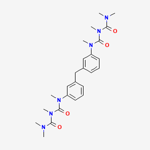 molecular formula C25H34N6O4 B14466188 Biuret, 3,3-methylenebis(p-phenylene)bis(1,1,5,5-tetramethyl- CAS No. 73728-84-4