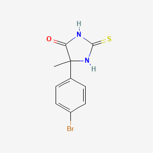 molecular formula C10H9BrN2OS B1446619 4-(4-bromophenyl)-4-methyl-2-sulfanyl-4,5-dihydro-1H-imidazol-5-one CAS No. 1552483-22-3