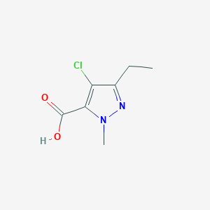 molecular formula C7H9ClN2O2 B144662 4-Chloro-3-ethyl-1-methyl-1H-pyrazole-5-carboxylic acid CAS No. 127892-62-0