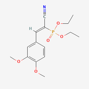 molecular formula C15H20NO5P B14466217 Phosphonic acid,4-dimethoxyphenyl)ethenyl]-, diethyl ester CAS No. 66359-27-1
