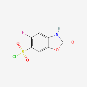 molecular formula C7H3ClFNO4S B1446623 5-Fluoro-2-oxo-2,3-dihydrobenzo[d]oxazole-6-sulfonyl chloride CAS No. 1368799-14-7