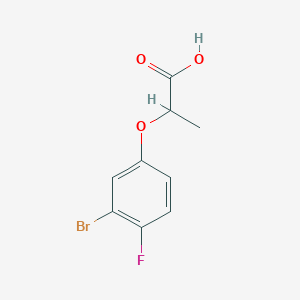 molecular formula C9H8BrFO3 B1446625 2-(3-Bromo-4-fluorophenoxy)propanoic acid CAS No. 1549588-60-4