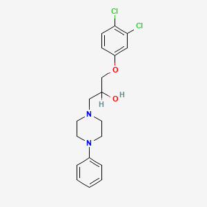 molecular formula C19H22Cl2N2O2 B14466253 alpha-(3,4-Dichlorophenoxymethyl)-4-phenyl-1-piperazineethanol CAS No. 66307-46-8