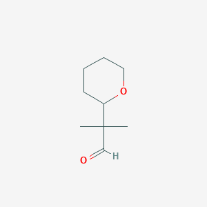 molecular formula C9H16O2 B1446633 2-Methyl-2-(oxan-2-yl)propanal CAS No. 1784782-30-4