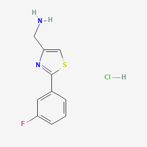 molecular formula C10H10ClFN2S B1446635 (2-(3-Fluorophenyl)thiazol-4-yl)methanamine hydrochloride CAS No. 1187928-33-1