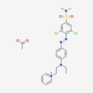 molecular formula C25H29Cl2N5O4S B14466379 Pyridinium, 1-(2-((4-((2,6-dichloro-4-((dimethylamino)sulfonyl)phenyl)azo)phenyl)ethylamino)ethyl)-, acetate CAS No. 68922-20-3