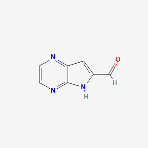 molecular formula C7H5N3O B1446638 5H-Pyrrolo[2,3-b]pyrazine-6-carbaldehyde CAS No. 1367935-72-5