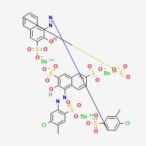molecular formula C34H20Ba3Cl2N4O20S6 B14466389 barium(2+);4-[(5-chloro-4-methyl-2-sulfonatophenyl)diazenyl]-3-hydroxynaphthalene-2,7-disulfonate CAS No. 68959-10-4