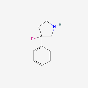 molecular formula C10H12FN B1446643 3-Fluoro-3-phenylpyrrolidine CAS No. 1547068-02-9