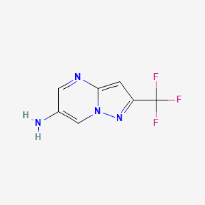 molecular formula C7H5F3N4 B1446649 2-(Trifluoromethyl)pyrazolo[1,5-a]pyrimidin-6-amine CAS No. 1356003-25-2