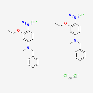molecular formula C32H36Cl4N6O2Zn B14466504 p-(N-Benzyl-N-methylamino)-2-ethoxybenzenediazonium chloride zinc chloride CAS No. 68400-20-4