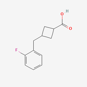 molecular formula C12H13FO2 B1446654 3-(2-Fluorobenzyl)cyclobutanecarboxylic acid CAS No. 1399662-36-2