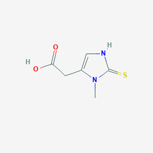 molecular formula C6H8N2O2S B1446655 2-(3-methyl-2-thioxo-2,3-dihydro-1H-imidazol-4-yl)acetic acid CAS No. 1091908-73-4