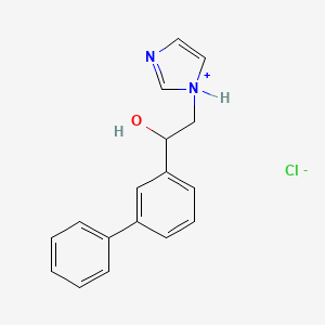 molecular formula C17H17ClN2O B14466626 N-(2-(3-Biphenylyl)-2-hydroxyethyl)imidazole hydrochloride CAS No. 73932-31-7